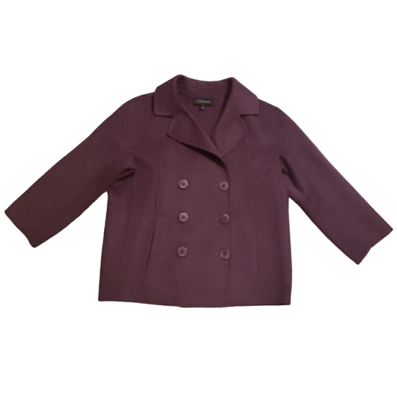 TALBOTS WOOL BLEND CROPPED DOUBLE BREASTED JACKET SZ 4 - Picture 2 of 14